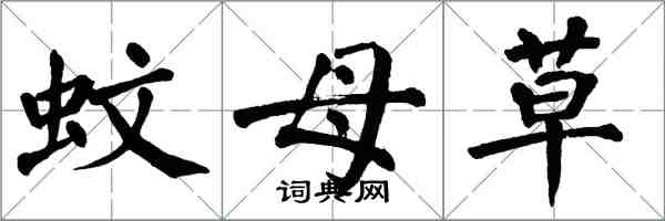 翁闓運蚊母草楷書怎么寫