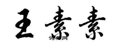 胡問遂王素素行書個性簽名怎么寫