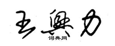 朱錫榮王興力草書個性簽名怎么寫