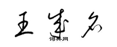 梁錦英王成名草書個性簽名怎么寫