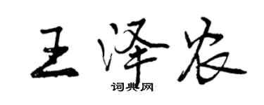 曾慶福王澤農行書個性簽名怎么寫