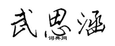 王正良武思涵行書個性簽名怎么寫