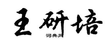 胡問遂王研培行書個性簽名怎么寫