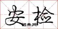 龐中華安檢行書怎么寫