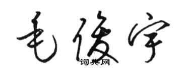 駱恆光毛俊宇草書個性簽名怎么寫