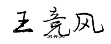 曾慶福王競風行書個性簽名怎么寫