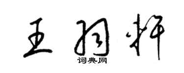 梁錦英王羽軒草書個性簽名怎么寫