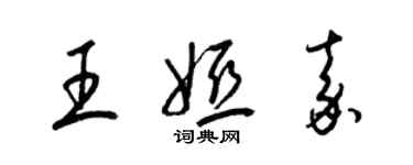 梁錦英王婭嘉草書個性簽名怎么寫