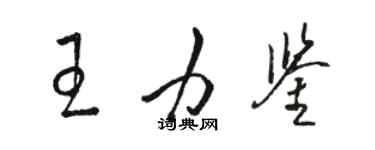 駱恆光王力鑒草書個性簽名怎么寫