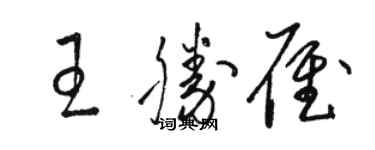 駱恆光王勝雁草書個性簽名怎么寫