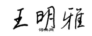 王正良王明雅行書個性簽名怎么寫