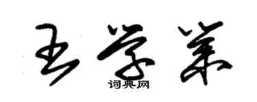 朱錫榮王學業草書個性簽名怎么寫