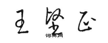駱恆光王堅正草書個性簽名怎么寫