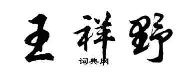 胡問遂王祥野行書個性簽名怎么寫