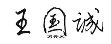 駱恆光王國誠行書個性簽名怎么寫