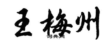 胡問遂王梅州行書個性簽名怎么寫