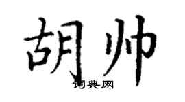 丁謙胡帥楷書個性簽名怎么寫