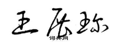 曾慶福王展珍草書個性簽名怎么寫