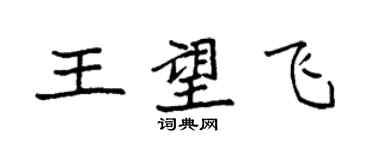 袁強王望飛楷書個性簽名怎么寫