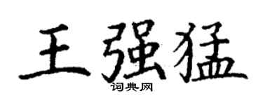 丁謙王強猛楷書個性簽名怎么寫