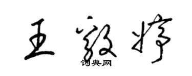 梁錦英王毅婷草書個性簽名怎么寫