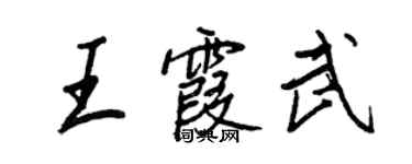 王正良王霞武行書個性簽名怎么寫