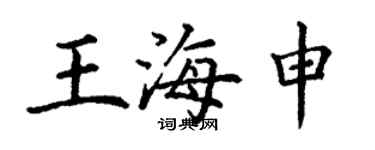 丁謙王海申楷書個性簽名怎么寫