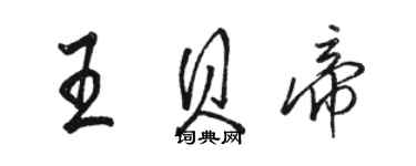 駱恆光王貝帝行書個性簽名怎么寫