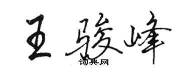 駱恆光王駿峰行書個性簽名怎么寫