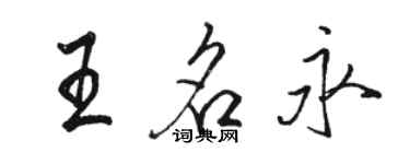駱恆光王名永行書個性簽名怎么寫