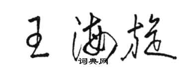 駱恆光王海旋草書個性簽名怎么寫