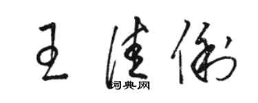 駱恆光王佳俐草書個性簽名怎么寫