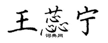 丁謙王蕊寧楷書個性簽名怎么寫