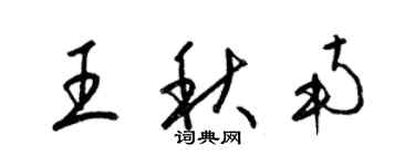 梁錦英王秋南草書個性簽名怎么寫