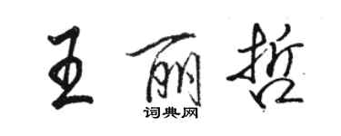 駱恆光王麗哲行書個性簽名怎么寫