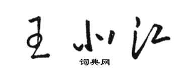 駱恆光王北江草書個性簽名怎么寫