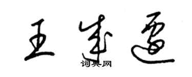 梁錦英王成遷草書個性簽名怎么寫