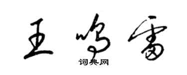 梁錦英王鳴雷草書個性簽名怎么寫