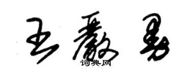 朱錫榮王嚴曼草書個性簽名怎么寫