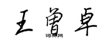 王正良王曾卓行書個性簽名怎么寫