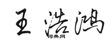 駱恆光王浩鴻行書個性簽名怎么寫