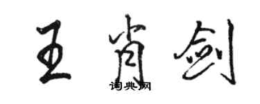 駱恆光王肖劍行書個性簽名怎么寫