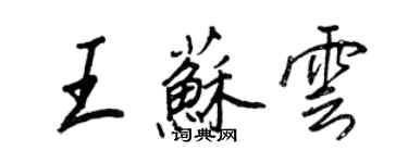 王正良王蘇雲行書個性簽名怎么寫