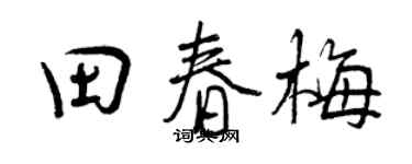 曾慶福田春梅行書個性簽名怎么寫