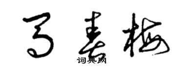 曾慶福馬春梅草書個性簽名怎么寫
