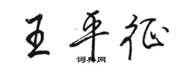 駱恆光王平征行書個性簽名怎么寫