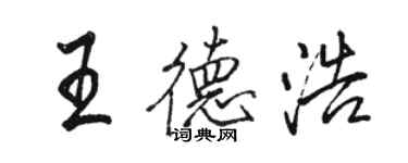 駱恆光王德浩行書個性簽名怎么寫