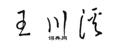 駱恆光王川溪草書個性簽名怎么寫
