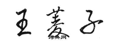 駱恆光王菱子行書個性簽名怎么寫