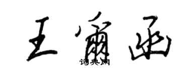 王正良王爾函行書個性簽名怎么寫